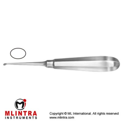 Modell USA Bone Curette Oval - Fig. 5 Stainless Steel, 16 cm - 6 1/4"